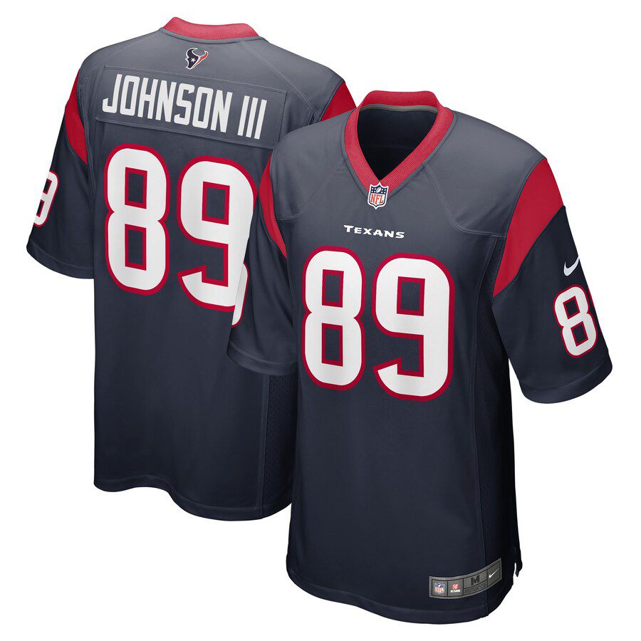 Men Houston Texans 89 Johnny Johnson III Nike Navy Game Player NFL Jersey